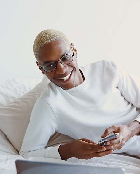 African American man with glasses